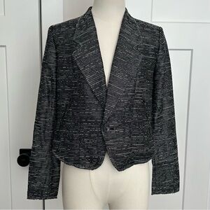 Calvin Klein Black Blazer with Metallic Threads | Size XS